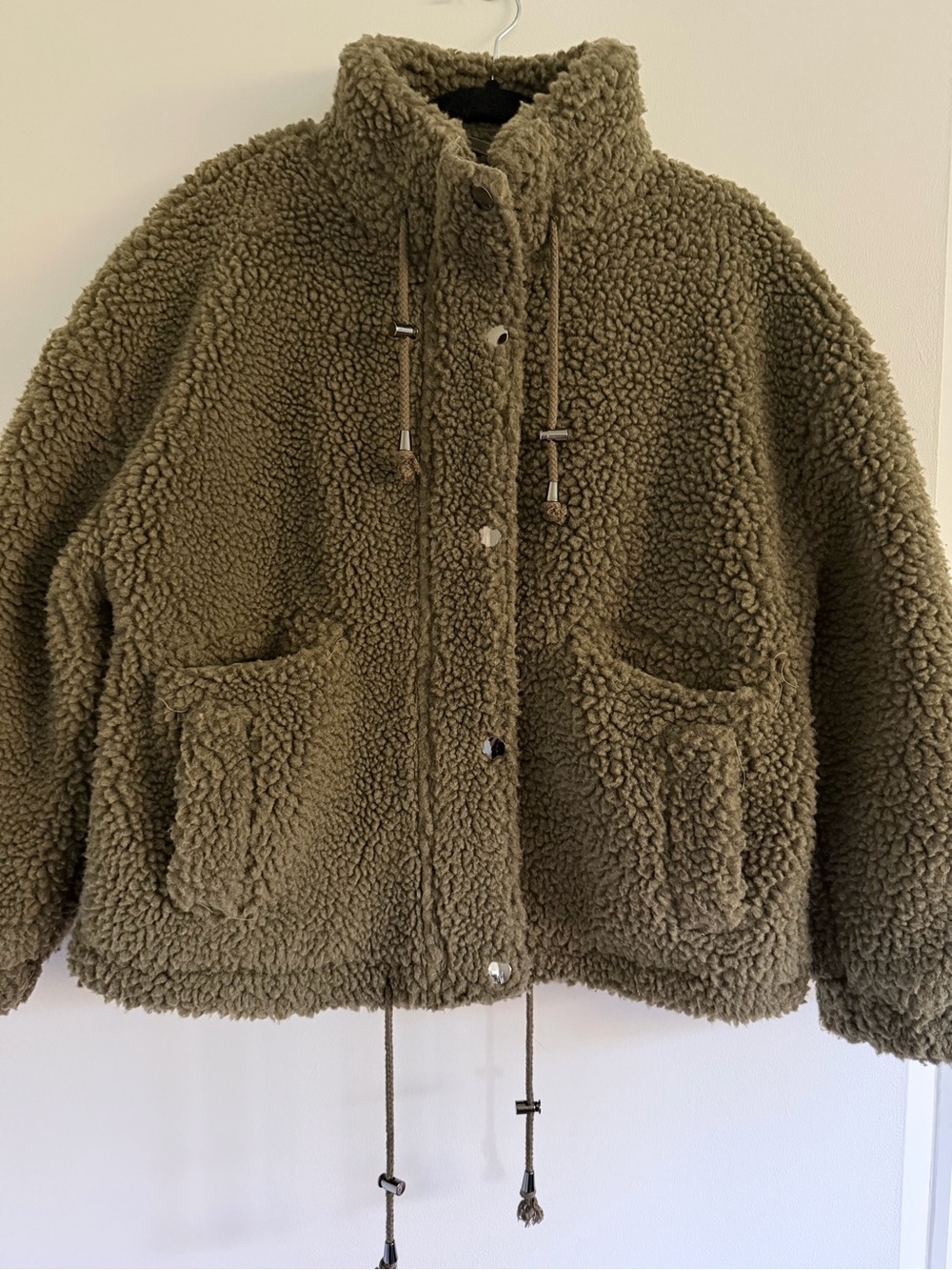 Industry Olive Green Sherpa Teddy Jacket